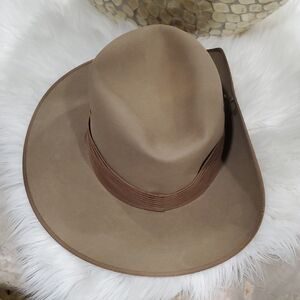 Vtg Akubra Tan Classic Slouch Military   Hat
